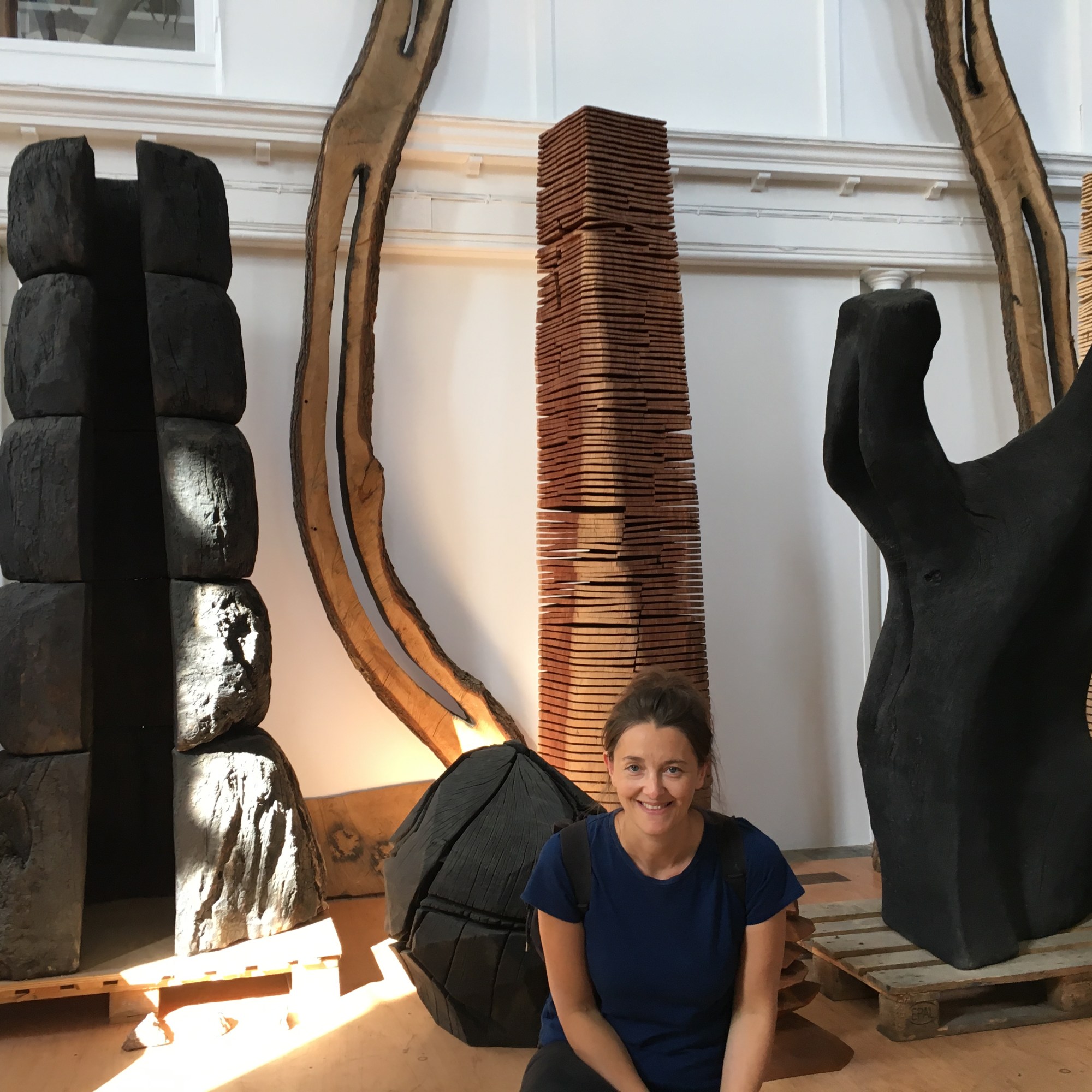 Tanya Shadrick & family with Sculptor David Nash